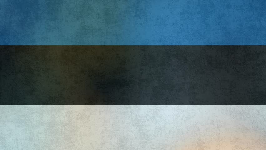 Textured Estonian Flag In Horizontal Bands With Grungy Overlay