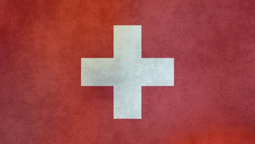 Texture of the Swiss National Flag Waving Gently