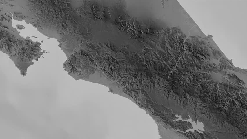 San Jose - province of Costa Rica, extruded. Grayscale map