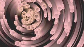 Abstract motion graphics of pink and beige hexagons spinning in a hypnotic circular vortex. - Powered by Shutterstock - Get 15% off with code: PIKWIZARD15