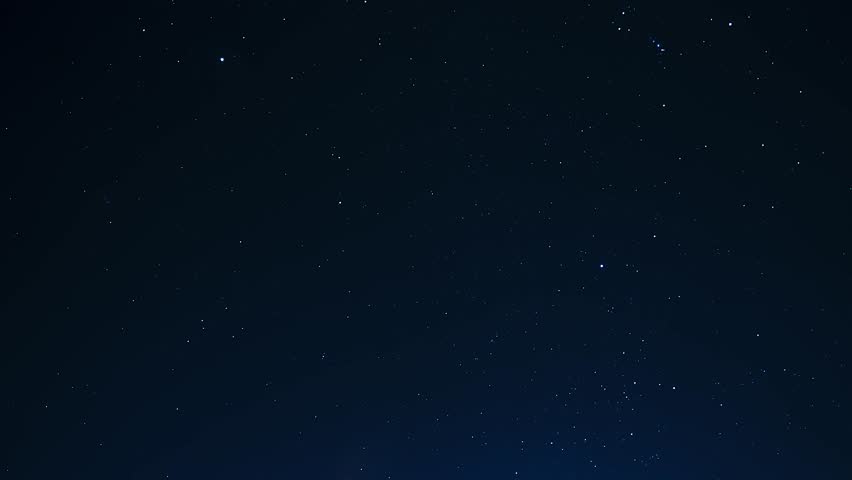 Beautiful night sky time lapse with Milky Way galaxy on dark sky. Countless stars drifting across a deep dark night sky, showcasing cosmic beauty, astronomy, and space exploration