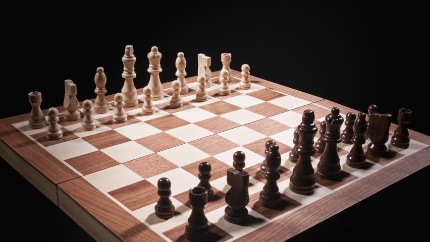 Artistic Close-up of Chessboard Illuminated on Dark Background Representing Strategic Foresight, Discipline, and Logic - an Abstract Depiction of Leadership, Focus, and the Pursuit of Mental Victory