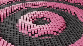 Abstract 3D animation combining pink cubes with a dark gray geometric surface. Seamless futuristic loop emphasizing balance, depth, and smooth motion, ideal for modern branding, digital design, and abstract presentations. - Powered by Shutterstock - Get 15% off with code: PIKWIZARD15