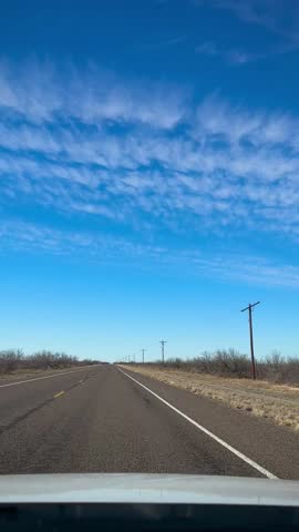 Driving Through Rural Texas From Odessa to Big Bend National Park (Odessa, Texas, USA)