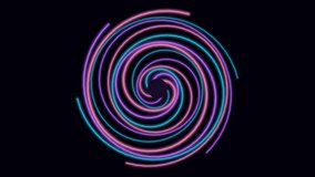 Mesmerizing neon spiral animation creating a hypnotic vortex effect in a dark space. - Powered by Shutterstock - Get 15% off with code: PIKWIZARD15