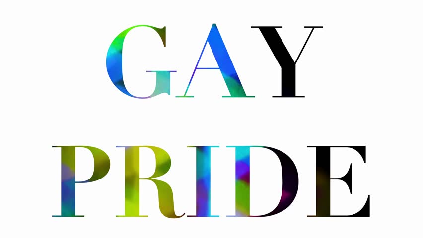 Animated “Gay Pride” text filled with colorful abstract rainbow triangles, creating a modern, dynamic design that celebrates LGBTQ+ identity, equality, freedom, and self-expression in a bold visual style.