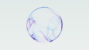 Abstract blue and purple energy sphere with smooth flowing light ribbons and soft gradients on bright background. Futuristic digital orb with calm motion.Seamless loop. 4k 60fps - Powered by Shutterstock - Get 15% off with code: PIKWIZARD15