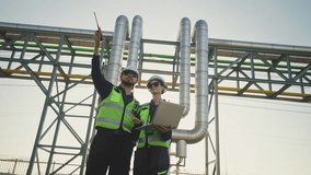 Industrial engineers collaborating on technical project at refinery plant, engineering teamwork, Industrial inspection, modern construction technology, Oil and Gas Petrochemical industry. - Powered by Shutterstock - Get 15% off with code: PIKWIZARD15