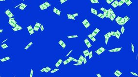 Falling US Dollar Banknotes Animation Blue Background, Money Overlay Floating Downward Smoothly, Financial Success Concept And Abundant Wealth Symbol - Powered by Shutterstock - Get 15% off with code: PIKWIZARD15