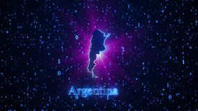 Digital Map Of Argentina With Binary Code Flow. Global Technology Network, Data Connection, And Futuristic Internet Concept For South American Economy And Digital Transformation. Argentina Digital Map - Powered by Shutterstock - Get 15% off with code: PIKWIZARD15