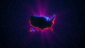 Usa Digital Map With Glowing Neon Outline And Data Network. Futuristic Technology Background Illustrating American Connectivity, Big Data, And Global Information Flow. Digital Usa Map With Glowing Neo - Powered by Shutterstock - Get 15% off with code: PIKWIZARD15