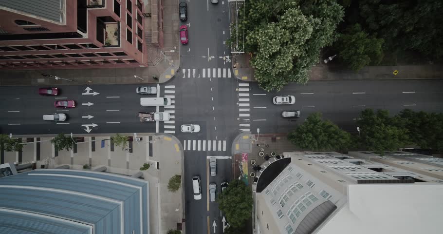 Aerial footage of downtown Raleigh, North Carolina from July of 2023