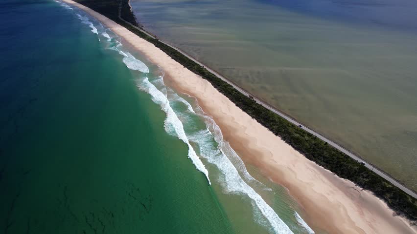 Bruny Island, Neck Reserve And Beach In Tasmania, Australia - Drone Shot