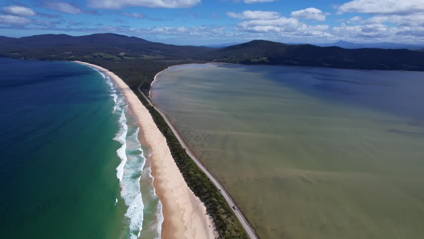 Neck Reserve, Conservation Area, Bruny Island, Tasmania, Australia - Aerial Shot