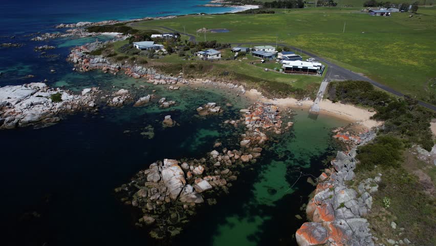 The Gardens - National Whale Trail In Tasmania, Australia - Aerial Drone Shot