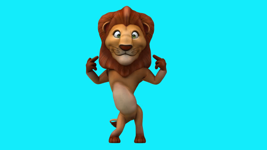 Fun 3D cartoon lion (with alpha channel)