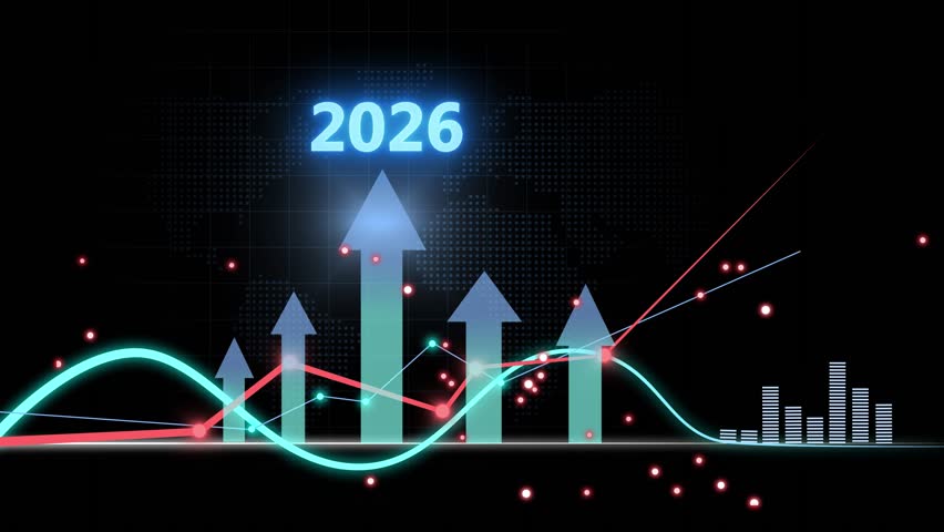 Futuristic Financial Growth Chart for 2026 Animation