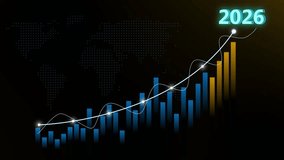 2026 Abstract Financial Graph with World Map Animation - Powered by Shutterstock - Get 15% off with code: PIKWIZARD15