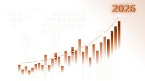 2026 Abstract World Map with Bar Chart and Line Graph Animation - Powered by Shutterstock - Get 15% off with code: PIKWIZARD15