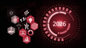 Futuristic Business and Technology Interface for 2026 Animation - Powered by Shutterstock - Get 15% off with code: PIKWIZARD15