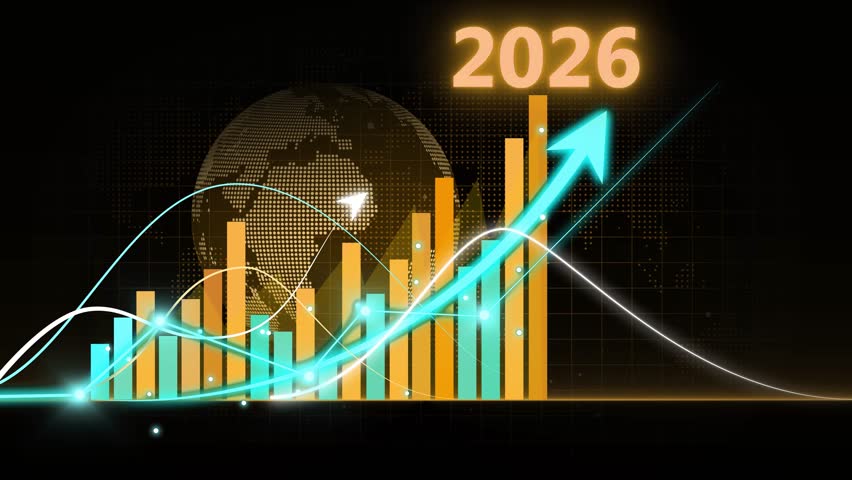 Futuristic Financial Growth Chart for 2026 Animation