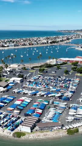 Mission Beach In San Diego California United States. Aerial View Of Stunning Beach With Crystal Clear Waters. Construction Skyline Company Building Vibrant. Company Building Architecture Business.