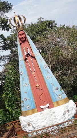 Religious Symbol In Mongagua Sao Paulo Brazil. Bird Eye View Of Church Standing Tall Amidst Beautiful Scenery. Business Sky Downtown Cityscape. Outdoors Downtown Up Above. Mongagua Sao Paulo.