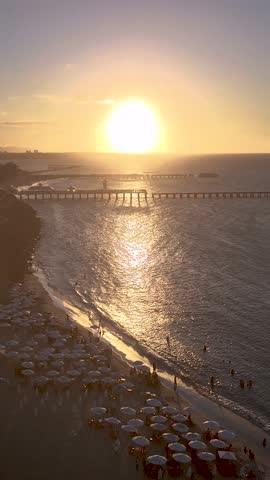 Sunset Skyline In Fortaleza Ceara Brazil. Aerial View Of Stunning Beach With Crystal Clear Waters. Sunrise Clouds Sky Beach Sea. Sunrise Outdoor Travel. Fortaleza Ceara.