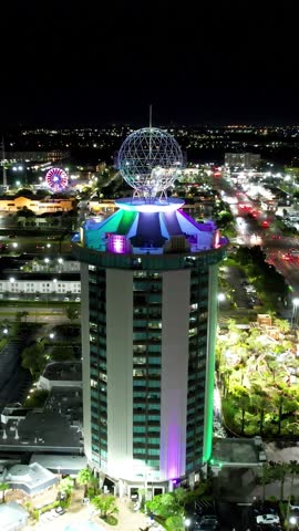 Planetary Building In Orlando Florida United States. Aerial View Of A Bustling Downtown Cityscape With Modern Buildings. Building Metropolitan Skyline Commercial Building Beautiful.