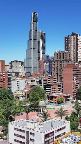 Bogota Skyline In Bogota District Capital Colombia. Bustling Downtown Cityscape With Modern Buildings. Business Sky Downtown Cityscape. Outdoors Downtown Famous. Bogota District Capital.