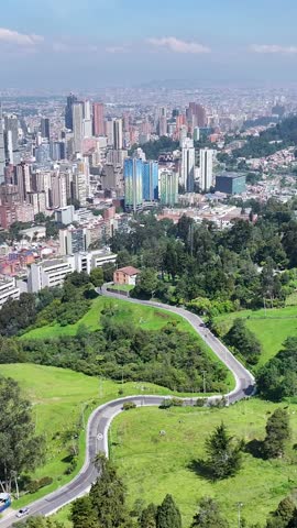Bogota Skyline In Bogota District Capital Colombia. Aerial View Of A Bustling Downtown Cityscape With Modern Buildings. Business Sky Downtown Cityscape. Outdoors Downtown Famous.