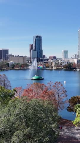Orlando Skyline In Orlando Florida United States. Famous Botanical Garden Showing The Around The City. Town Sky Background Backgrounds Urban. Town Outdoors Panoramic City. Orlando Florida.