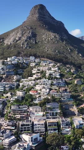 Camps Bay Beach In Cape Town Western Cape South Africa. Cliffside Surrounded By Lush Green Forest Viewed From Above. Coast Clouds Seaside Summertime. Coast Outdoors Panoramic. Cape Town Western Cape.
