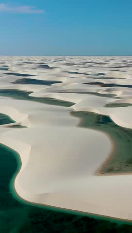 Scenic Beach In Lencois Maranhenses Maranhao Brazil. Turquoise Lagoons And Sand Dunes Creating Inspiring Landscape. Paradise Island Skyline Leisure Stunning. Paradise Island Sea.