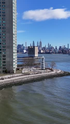 Lighthouse Point In Jersey City New Jersey United States. Aerial View Of A Bustling Ligthhouse In A Coast City. Business Sky Downtown Cityscape. Outdoors Downtown Famous. Jersey City New Jersey.