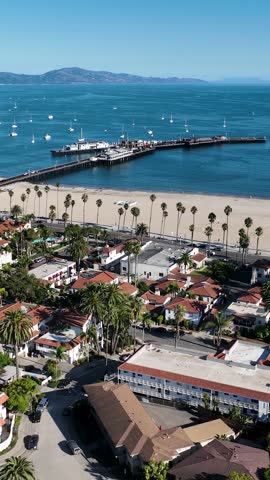 Coast Beach In Santa Barbara California United States. Stunning Tropical Coastline Beach Scene Viewed From Above. Island Life Landscape Peaceful Wanderlust. Island Life Coast.