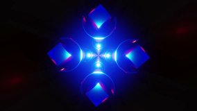 Futuristic neon tunnel interior rotating metallic shapes and vibrant lights - Powered by Shutterstock - Get 15% off with code: PIKWIZARD15