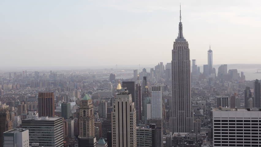 Aerial View of Empire State Building, NYC Skyline, Midtown Manhattan | Shutterstock HD Video #3974572