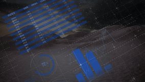 Animation of data and graphs over winter landscape. global finance and technology concept digitally generated video. - Powered by Shutterstock - Get 15% off with code: PIKWIZARD15