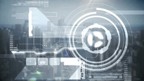 Animation of processing circle over data and cityscape. data processing, technology and digital interface concept digitally generated video. - Powered by Shutterstock - Get 15% off with code: PIKWIZARD15