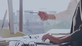 Animation of dna strand and moving shapes over male caucasian doctors. Global digital interface technology and networking concept digitally generated video. - Powered by Shutterstock - Get 15% off with code: PIKWIZARD15