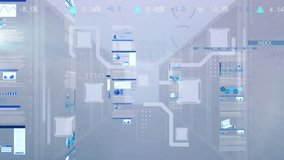 Animation of financial data, graphs and integrated circuit over servers. Global network, connections, finance and technology concept digitally generated video. - Powered by Shutterstock - Get 15% off with code: PIKWIZARD15