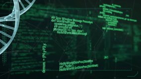 Animation of dna strand network of connections and data processing. Global science data processing and digital interface concept digitally generated video. - Powered by Shutterstock - Get 15% off with code: PIKWIZARD15