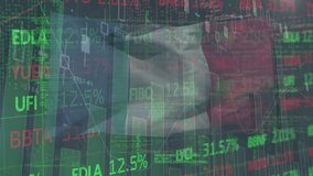 Animation of stock market and data processing over flag of france on black background. Global business, finances and digital interface concept digitally generated video. - Powered by Shutterstock - Get 15% off with code: PIKWIZARD15