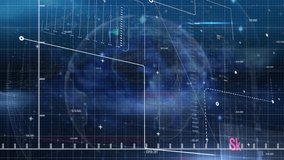 Animation of red line green line and data processing over grid charts and grid. Global finance economy business and digital interface concept digitally generated video. - Powered by Shutterstock - Get 15% off with code: PIKWIZARD15