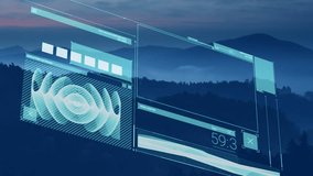 Animation of data processing over landscape. Global finances, computing and digital interface concept digitally generated video. - Powered by Shutterstock - Get 15% off with code: PIKWIZARD15