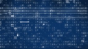 Animation of glitch effect over network of digital icons and binary coding against blue background. Global networking and business technology concept - Powered by Shutterstock - Get 15% off with code: PIKWIZARD15