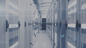 Animation of multiple digital icons and light trails against computer server room. Global networking and business data storage technology concept - Powered by Shutterstock - Get 15% off with code: PIKWIZARD15