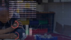 Animation of data processing over diverse schoolchildren in classroom. Global education, business, connections, computing and data processing concept digitally generated video. - Powered by Shutterstock - Get 15% off with code: PIKWIZARD15