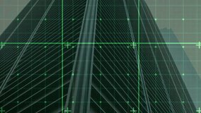 Green line sweeping glass tower starting grid scanning with crosshair markers marking building scan. Technology, futurism, innovation, digital interface, data visualization, urban architecture, - Powered by Shutterstock - Get 15% off with code: PIKWIZARD15